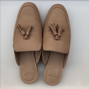 Nude Cole Haan Mules with Tassle Accent